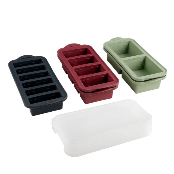 Trudeau Clever Cubes Silicone Freezer Molds with Lids, 5-pack