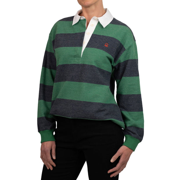 United Colors of Benetton Women’s Long Sleeve Rugby Stripe Polo