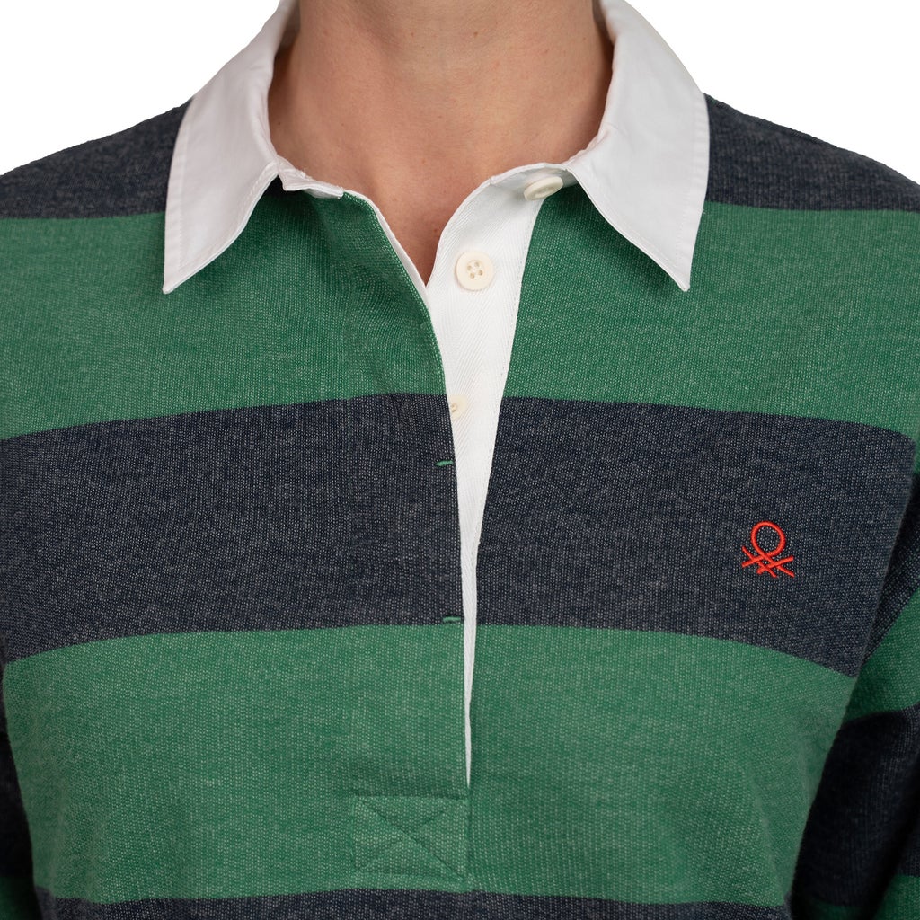 United Colors of Benetton Women’s Long Sleeve Rugby Stripe Polo