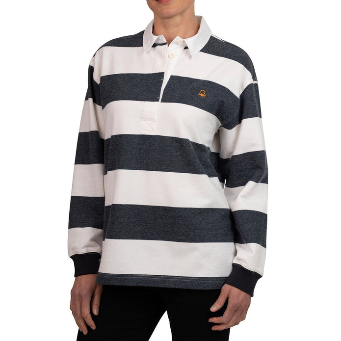 United Colors of Benetton Women’s Long Sleeve Rugby Stripe Polo