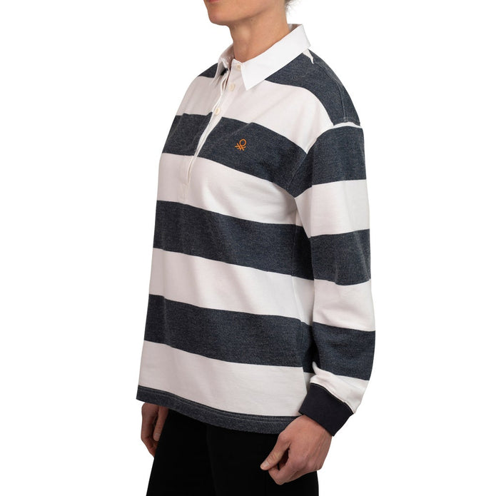 United Colors of Benetton Women’s Long Sleeve Rugby Stripe Polo