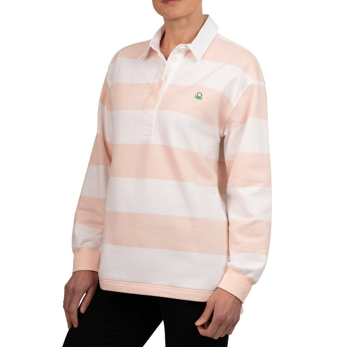 United Colors of Benetton Women’s Long Sleeve Rugby Stripe Polo