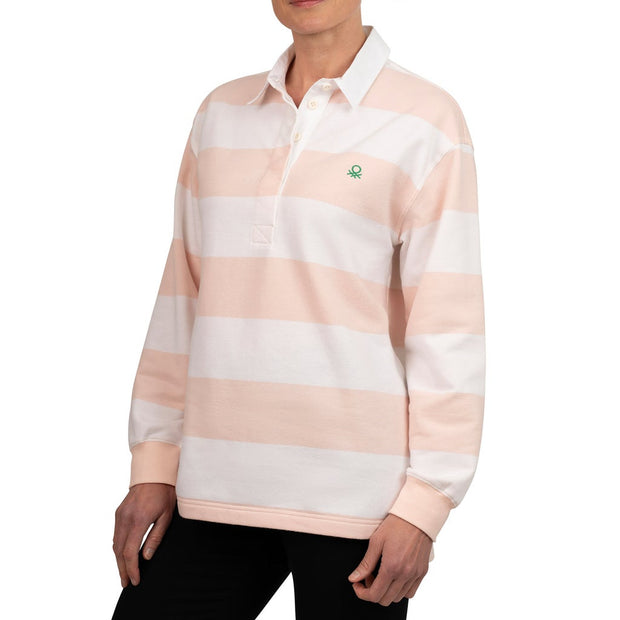 United Colors of Benetton Women’s Long Sleeve Rugby Stripe Polo