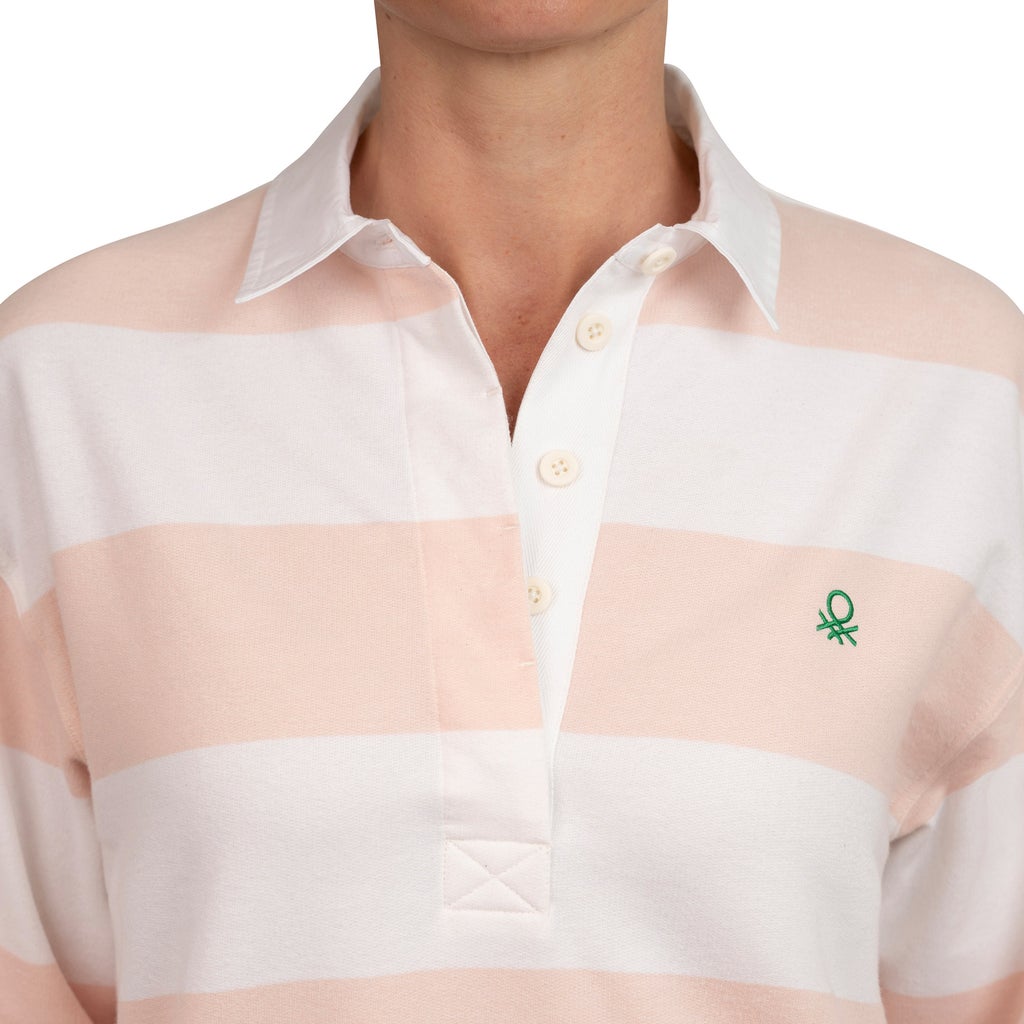 United Colors of Benetton Women’s Long Sleeve Rugby Stripe Polo