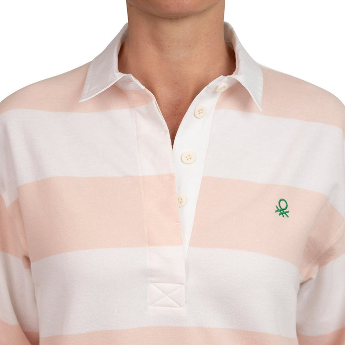 United Colors of Benetton Women’s Long Sleeve Rugby Stripe Polo