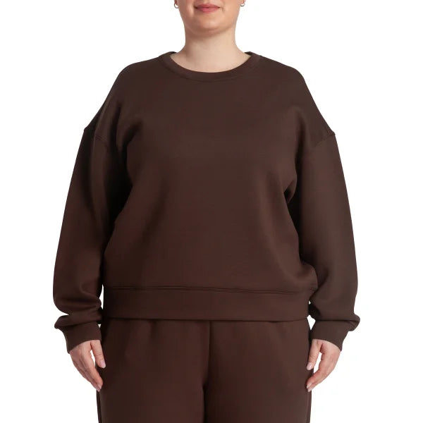 LAZYPANTS Women’s Double Knit Fleece Crewneck Sweatshirt