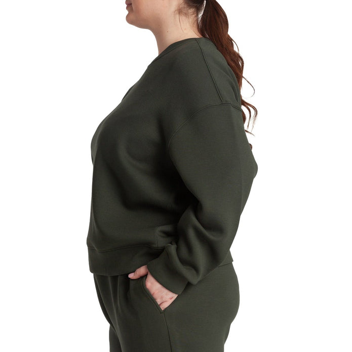 LAZYPANTS Women’s Double Knit Fleece Crewneck Sweatshirt