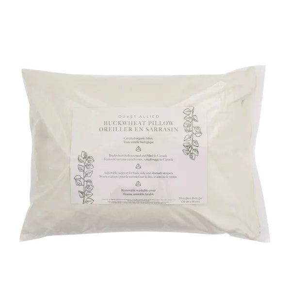 Allied Home Organic Cotton Cover Buckwheat Pillow