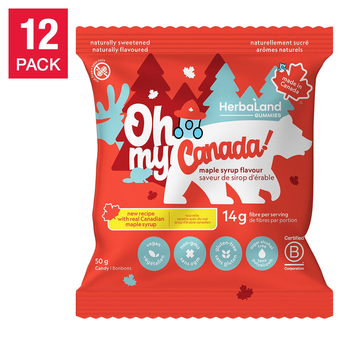 Herbaland Gummies Oh My! Candies, 12 × 50 g