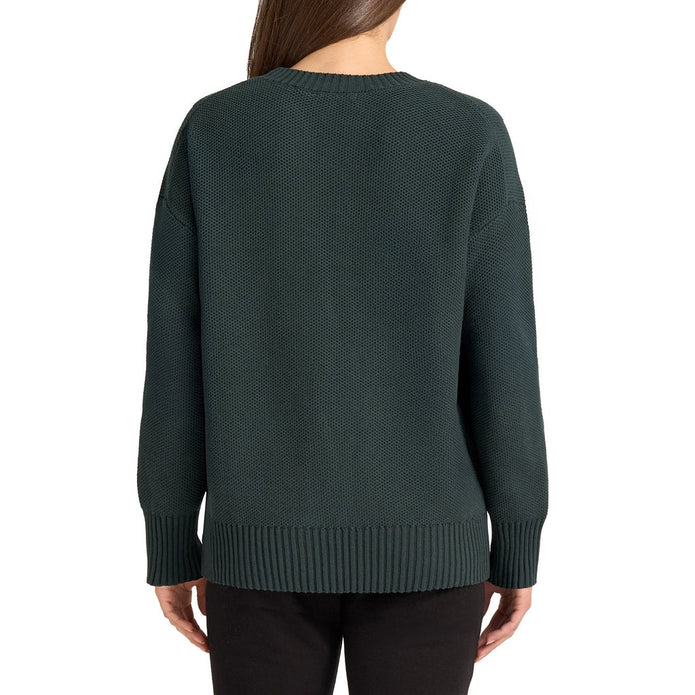 Matty M Women's Waffle Knit Crew Neck Sweater