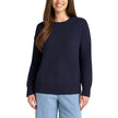 Matty M Women's Waffle Knit Crew Neck Sweater - Navy