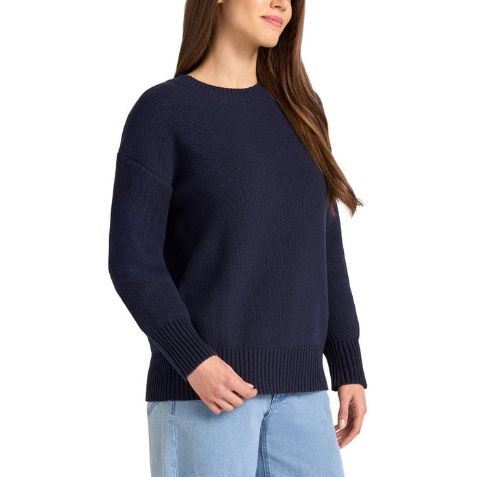 Matty M Women's Waffle Knit Crew Neck Sweater