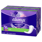 Always Anti-Bunch Xtra Protection Daily Liners Long, 200-count