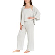Lemon Women's Cozy Brushed Sleep Set, 3-piece - Light Grey - Out of Stock