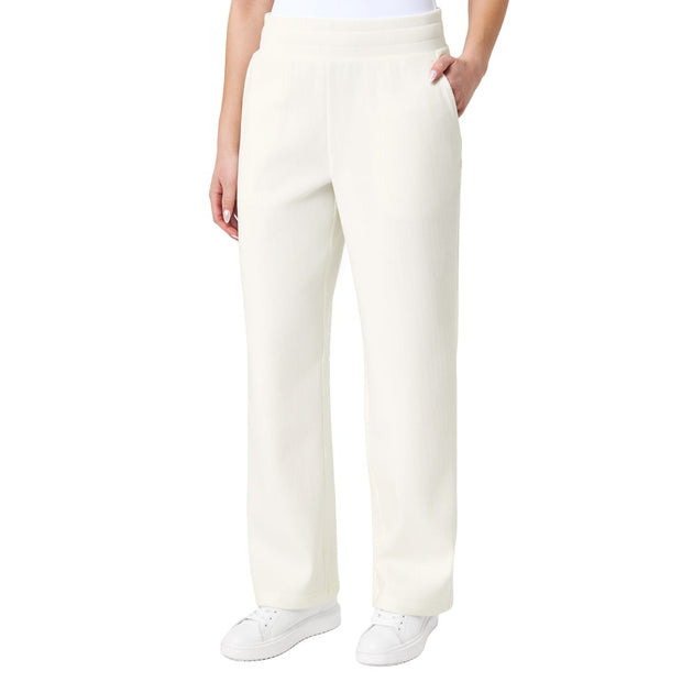 Mondetta Women's Corduroy Textured Wide-Leg Pant - White