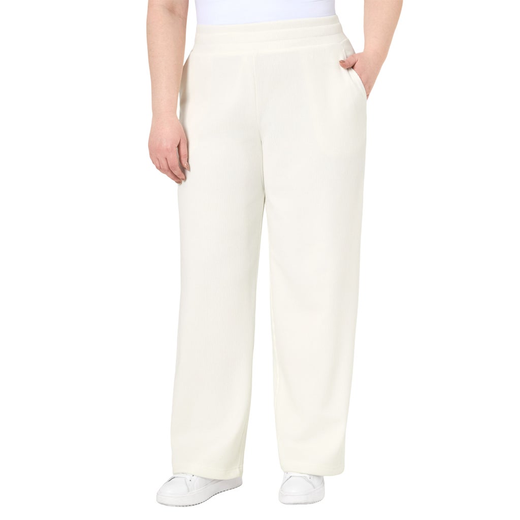 Mondetta Women's Corduroy Textured Wide-Leg Pant