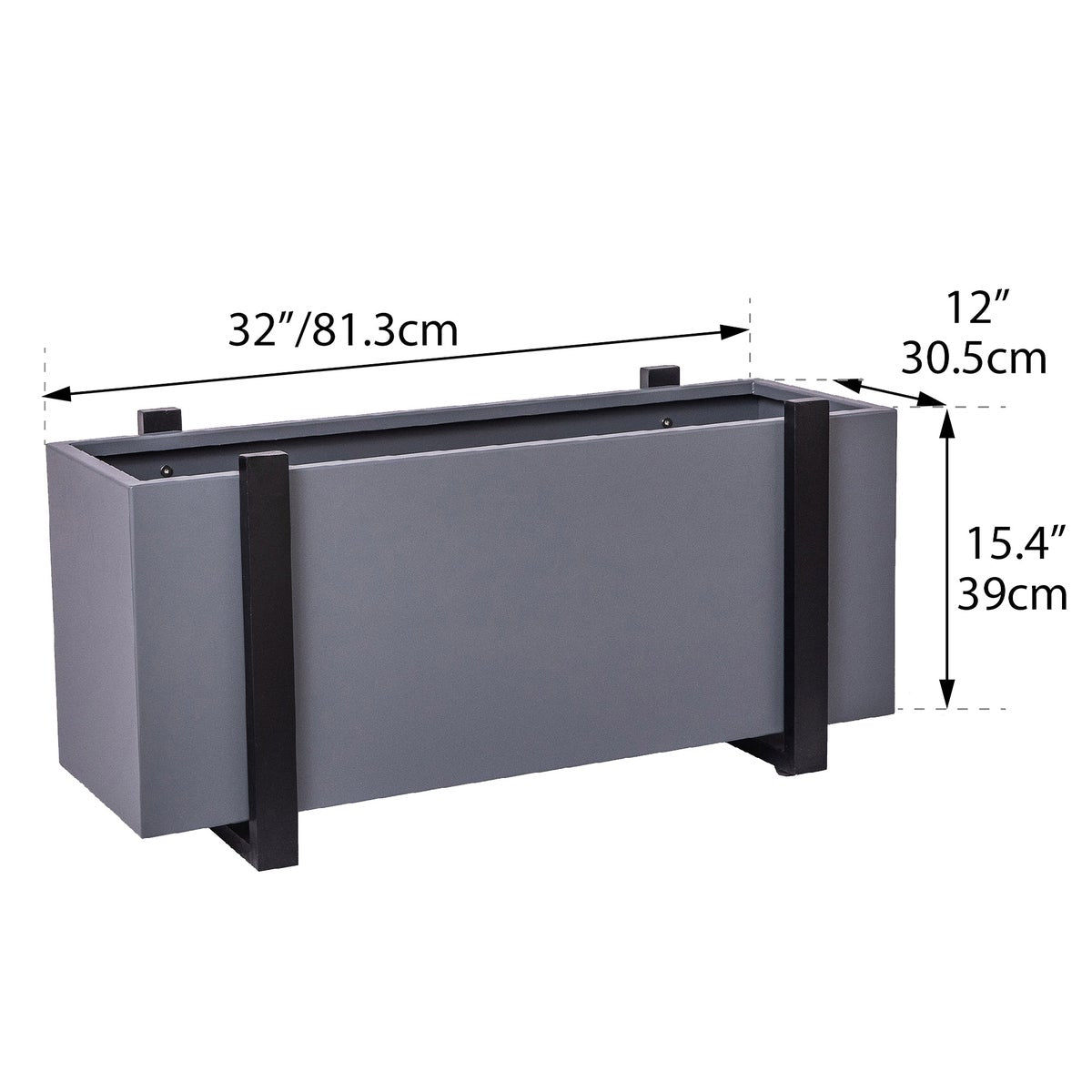 Grapevine Stello Commercial Grade Rectangular Aluminum Outdoor Planter, 32 in.