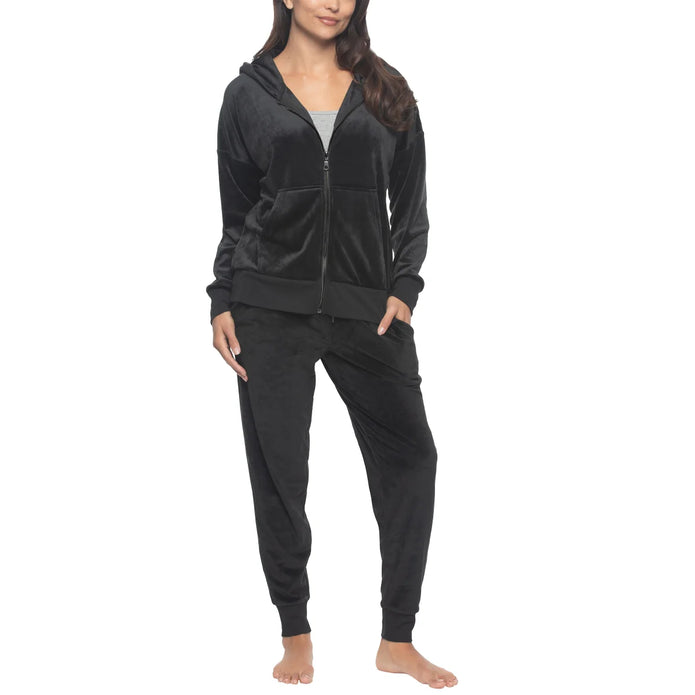 Black Bow Women's Velour Lounge Set, 2 Piece