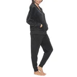 Black Bow Women's Velour Lounge Set, 2 Piece