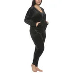 Black Bow Women's Velour Lounge Set, 2 Piece