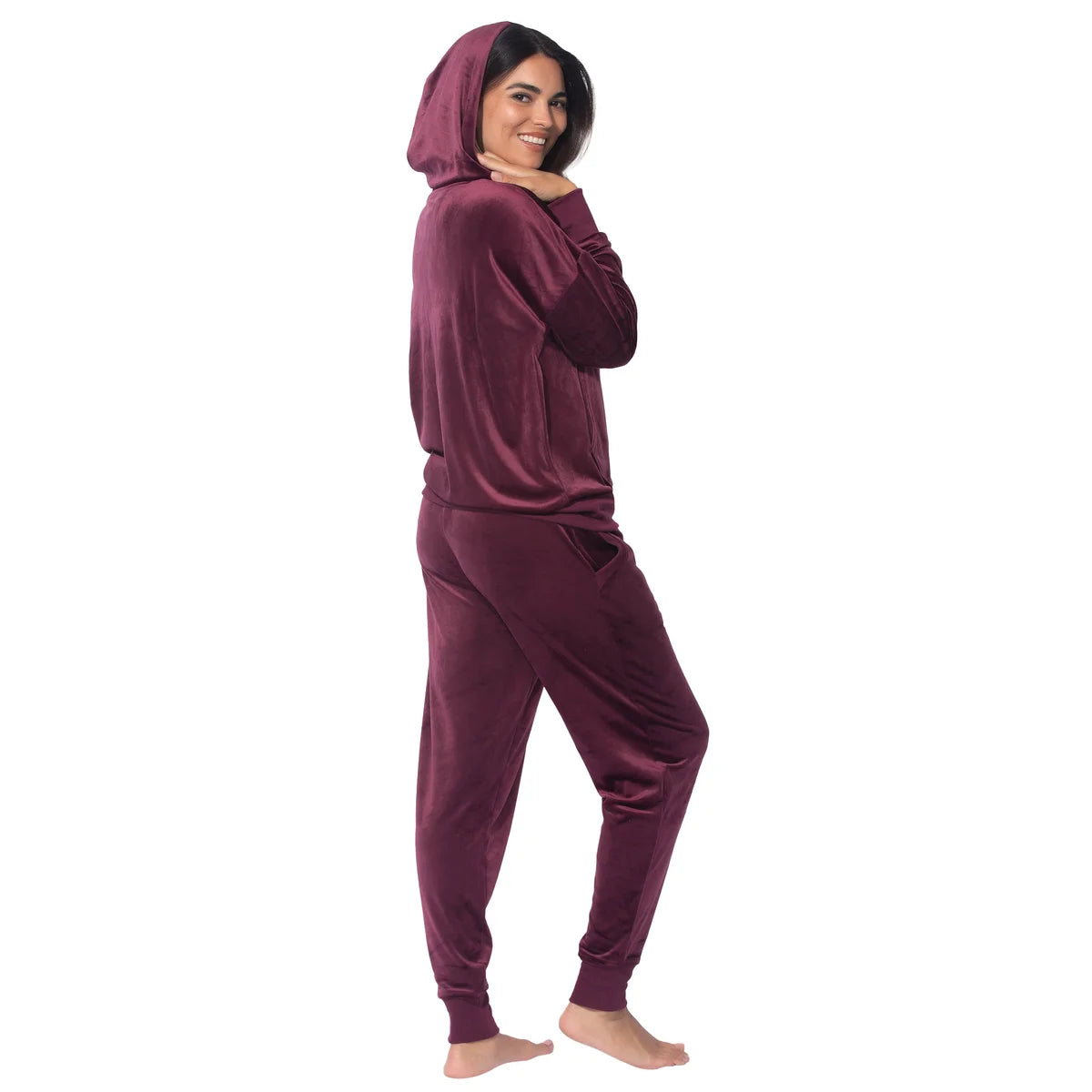 Black Bow Women's Velour Lounge Set, 2 Piece