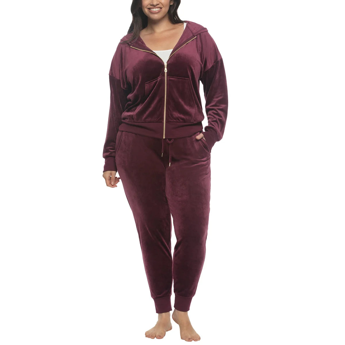 Black Bow Women's Velour Lounge Set, 2 Piece
