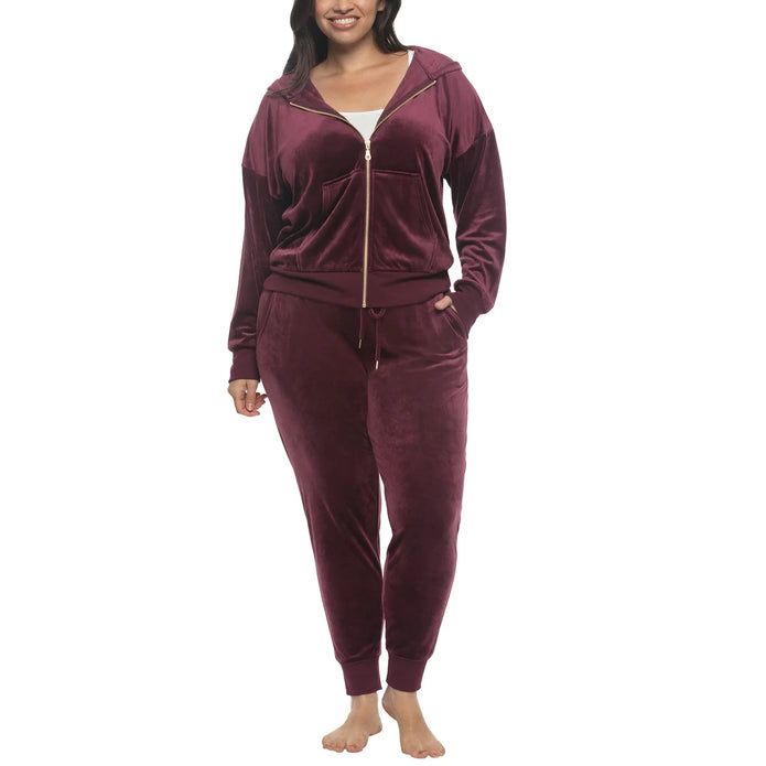 Black Bow Women's Velour Lounge Set, 2 Piece