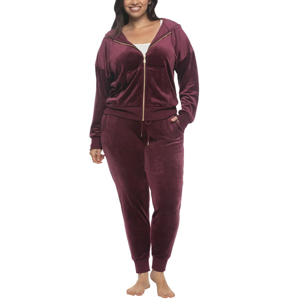 Black Bow Women's Velour Lounge Set, 2 Piece