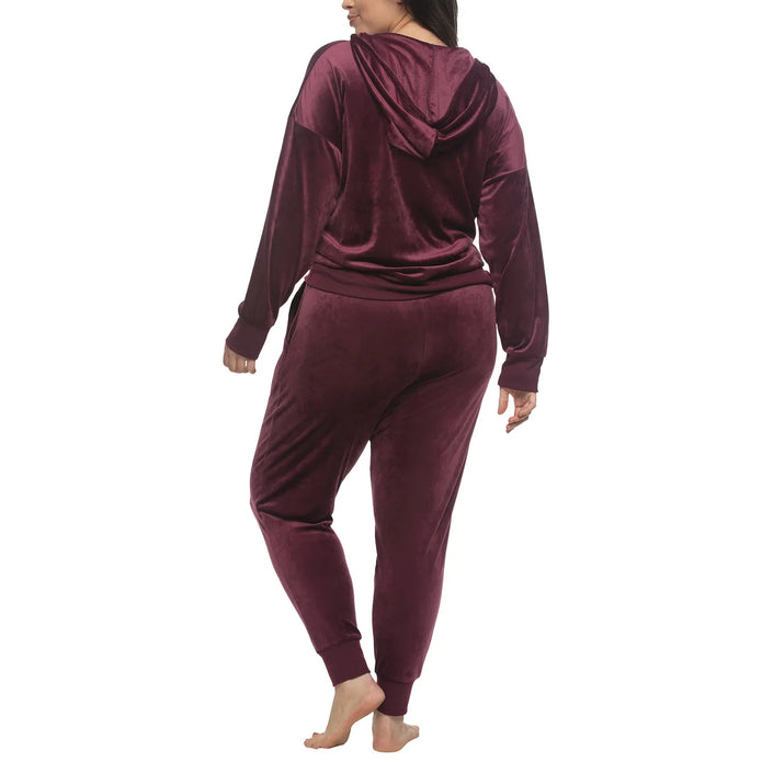 Black Bow Women's Velour Lounge Set, 2 Piece