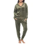 Black Bow Women's Velour Lounge Set, 2 Piece
