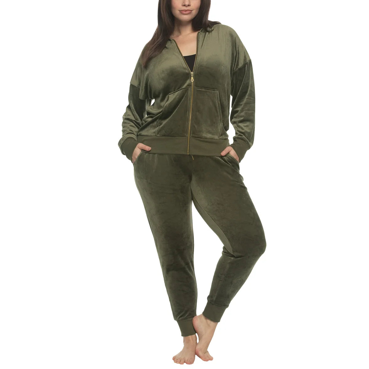 Black Bow Women's Velour Lounge Set, 2 Piece