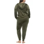 Black Bow Women's Velour Lounge Set, 2 Piece