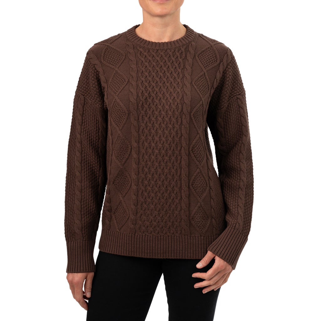 Kersh Women’s Merino Wool Blend Sweater - Brown