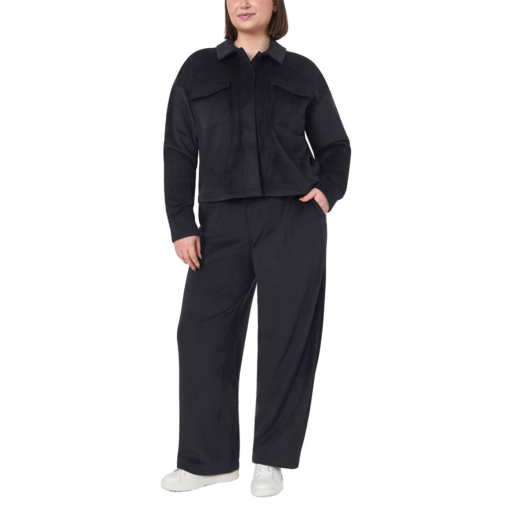 Mondetta Women's Cropped Corduroy Texture Shirt