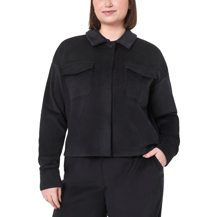 Mondetta Women's Cropped Corduroy Texture Shirt