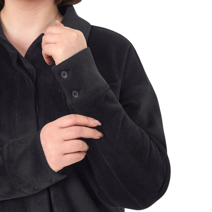 Mondetta Women's Cropped Corduroy Texture Shirt