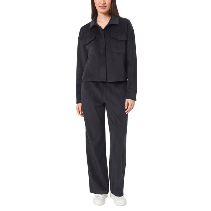 Mondetta Women's Cropped Corduroy Texture Shirt