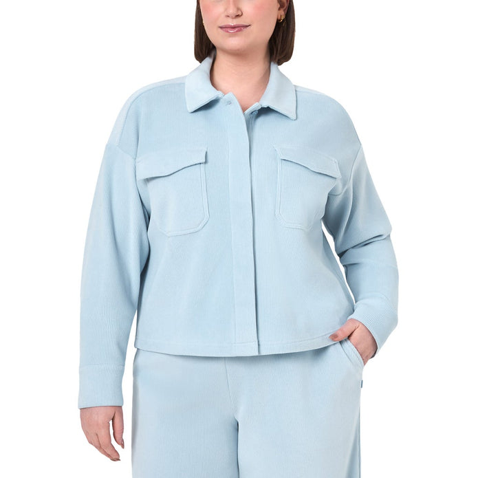 Mondetta Women's Cropped Corduroy Texture Shirt