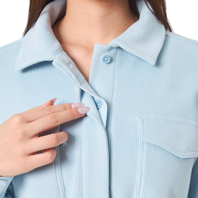 Mondetta Women's Cropped Corduroy Texture Shirt