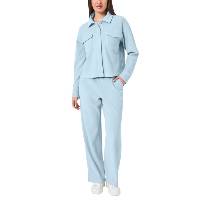 Mondetta Women's Cropped Corduroy Texture Shirt