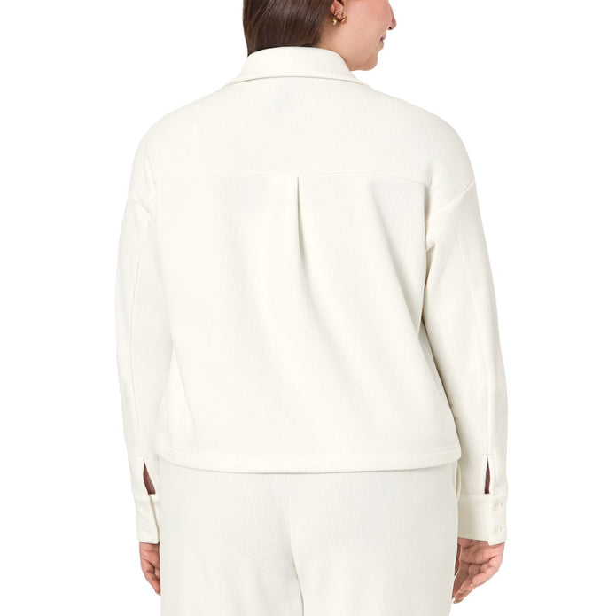 Mondetta Women's Cropped Corduroy Texture Shirt