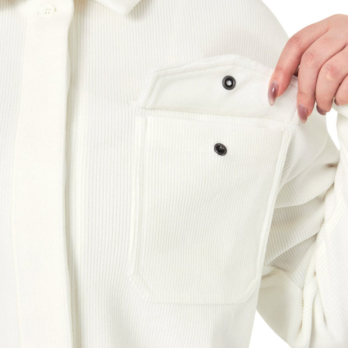 Mondetta Women's Cropped Corduroy Texture Shirt