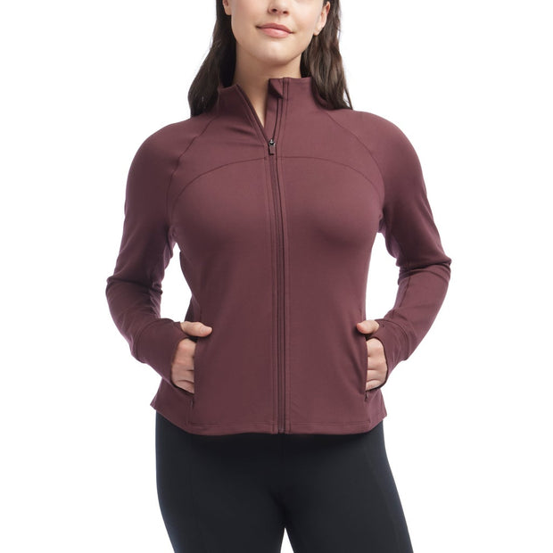 Danskin Women's Full Zip Yoga Jacket - Dark Red