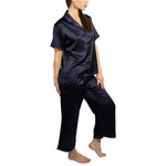 BCBGMAXAZRIA Women's Satin Jacquard Notch Collar Pajama Set