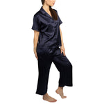BCBGMAXAZRIA Women's Satin Jacquard Notch Collar Pajama Set