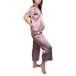 BCBGMAXAZRIA Women's Satin Jacquard Notch Collar Pajama Set