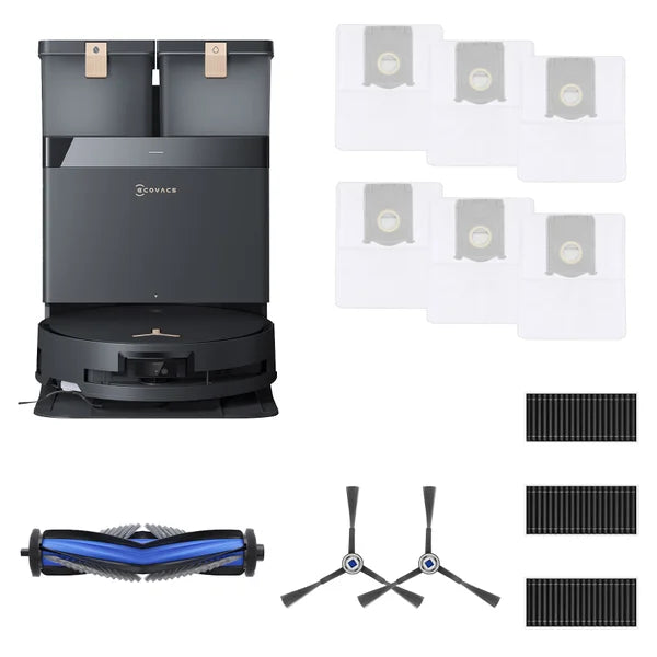 Ecovacs X8 PRO OMNI CARE Robot Vacuum and Instant Self-Washing Roller Mop Bundle