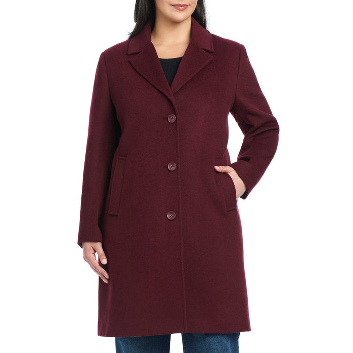 Vince Camuto Women's Wool Blend Coat - Dark Red