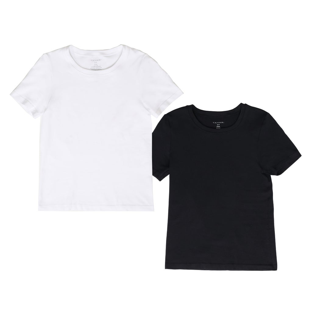Tahari Women’s Smooth Seamless T-shirt, 2-pack