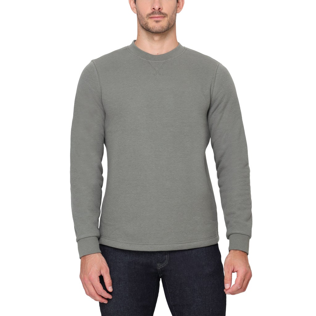 The B.C. Clothing Co. Heritage Men's Long Sleeve Crew Neck with Sherpa Interior - Green